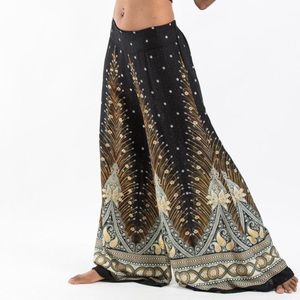 Harem Palazzo Peacock Feather Gypsy Pants